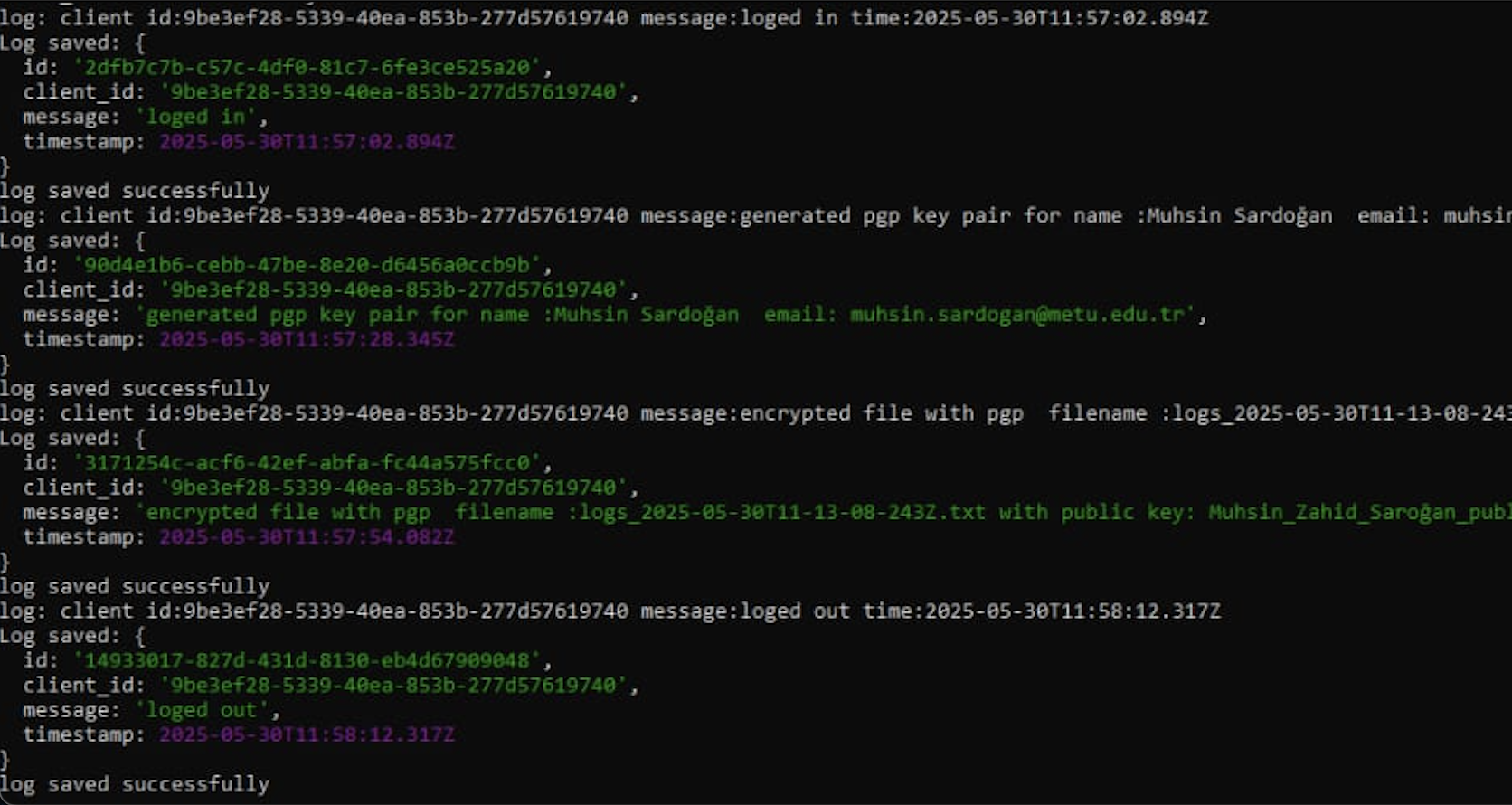 Log Management Dashboard